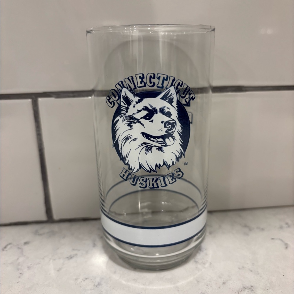 Vintage Connecticut Huskies Glass Tumbler